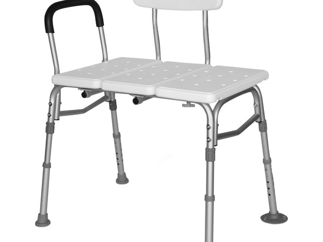 Equipmed Bath Transfer Bench Chair, Bathtubs or Shower, 125kg Capacity, for Seniors Elderly, White