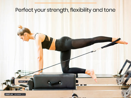 PROFLEX Wooden Pilates Reformer Machine, Stretch Bed with box and jump board accessories