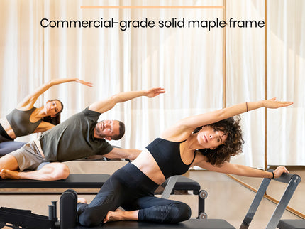PROFLEX Wooden Pilates Reformer Machine, Stretch Bed with box and jump board accessories