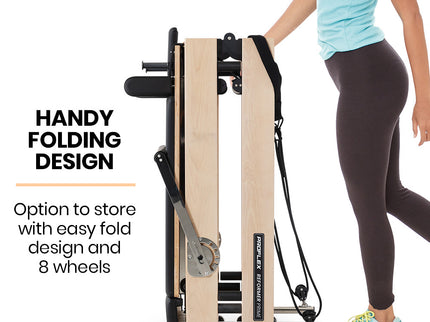 PROFLEX Wooden Pilates Reformer Machine, Stretch Bed with box and jump board accessories