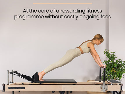 PROFLEX Wooden Pilates Reformer Machine, Stretch Bed with box and jump board accessories