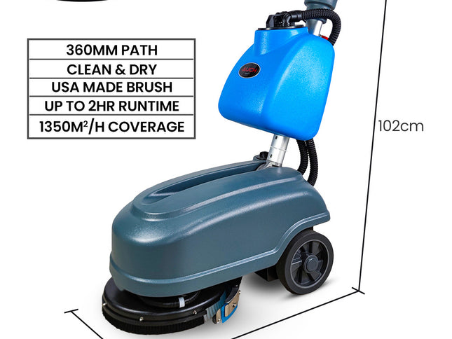 AUCH FSH14 Floor Scrubber & Dryer, 360mm, Battery Powered, Walk Behind, Multi-purpose Commercial Grade Machine