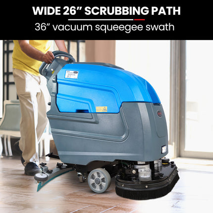 Auch FSP26 Self-Propelled Floor Scrubber & Dryer, 720mm, Battery Powered, Walk Behind, Multi-purpose Commercial Grade Machine