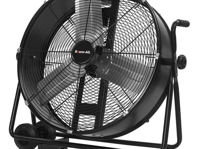 BAUMR-AG 24" 610mm 260W Industrial Mobile Floor Drum Fan, Tilting, Large, Commercial, Heavy-duty Frame, EESS Certified