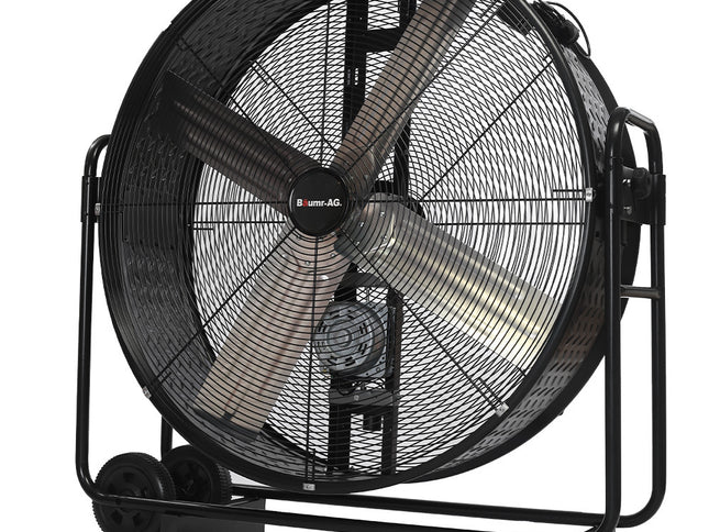 BAUMR-AG 42" 1067mm 660W Industrial Mobile Floor Drum Fan, Belt Drive, Tilting, Large, Commercial,  Heavy-duty Frame, EESS Certified