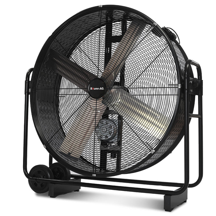 BAUMR-AG 42" 1067mm 660W Industrial Mobile Floor Drum Fan, Belt Drive, Tilting, Large, Commercial,  Heavy-duty Frame, EESS Certified