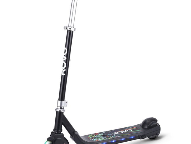 ROVO KIDS WhizKid Electric Scooter, Ages 5-11, Adjustable Height, AU Compliant, Lithium Battery, Brushless Motor, Black