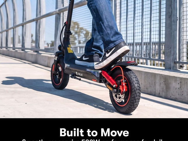 VALK Nexus 7 Electric Scooter, 500W, AU Compliant, 30km Max Range, 10 inch Tyres, Suspension, Folding Motorised Commuter eScooter for Adults,