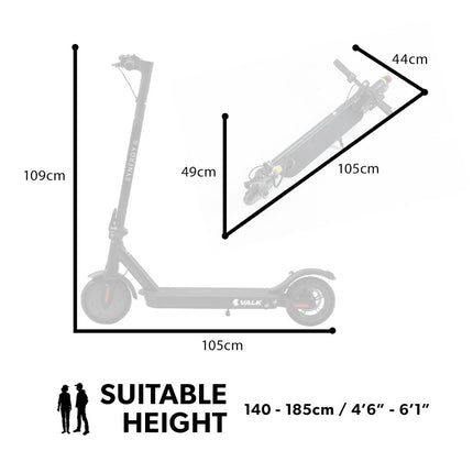 VALK Synergy 5 Electric Scooter, 400W, AU Compliant, Motorised eScooter for Adults, Black