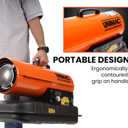 UNIMAC 20KW Portable Industrial Diesel Direct Forced Air Space Heater