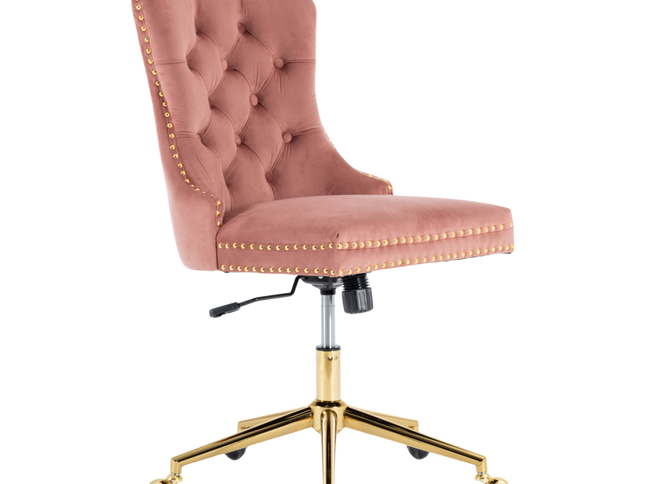 Velvet Home Office Chair- Pink