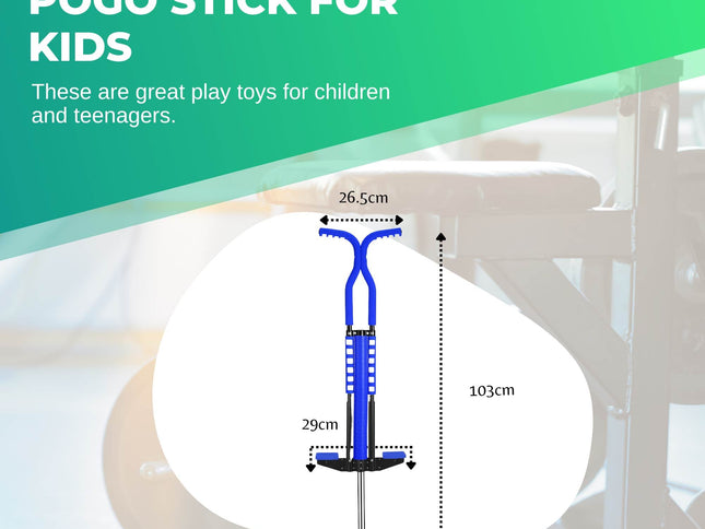 Blue Pogo Stick Kids - Childrens Jumping Jackhammer Exercise Hopper Toy