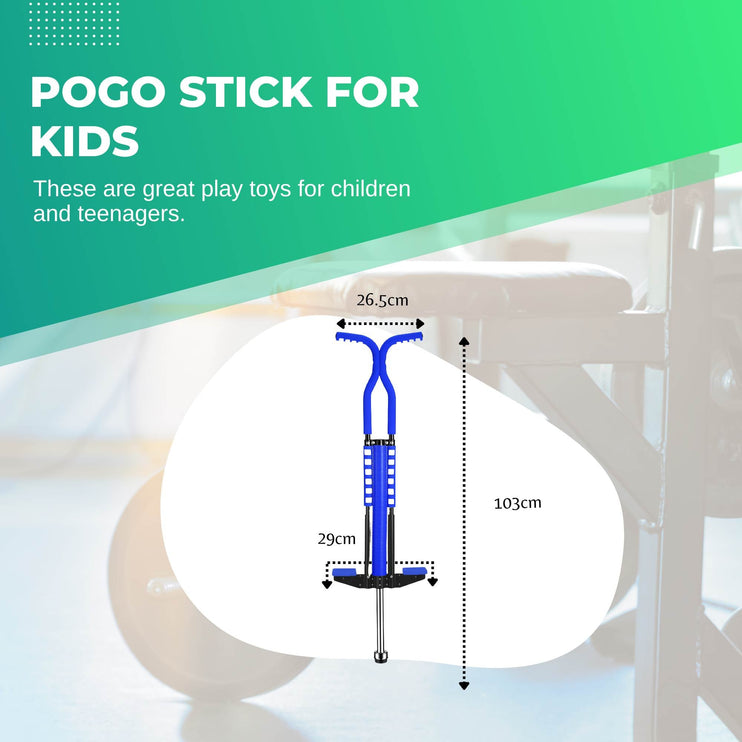 Blue Pogo Stick Kids - Childrens Jumping Jackhammer Exercise Hopper Toy