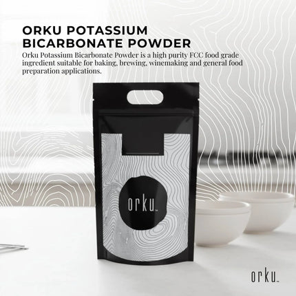 Orku 20Kg Potassium Bicarbonate Powder Bulk - Food Grade FCC Brewing Baking