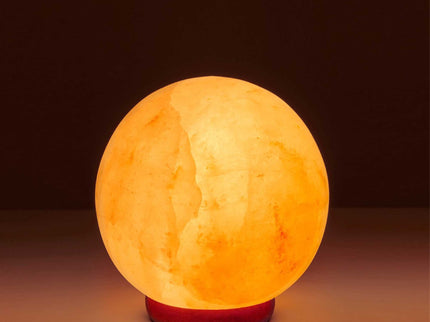 12V 12W 5" Ball Himalayan Pink Salt Lamp Carved Rock Crystal Light Bulb On/Off
