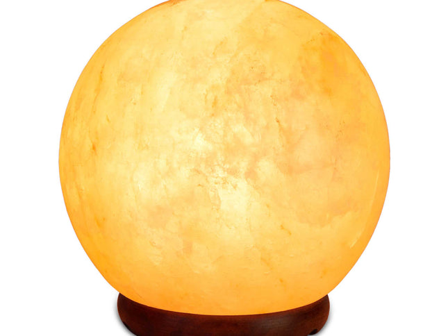 12V 12W 6.5" Ball Himalayan Pink Salt Lamp Carved Rock Crystal Light Bulb On/Off