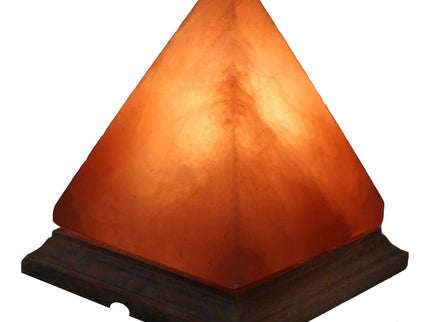12V 12W Pyramid Himalayan Pink Salt Lamp Carved Rock Crystal Light Bulb On/Off
