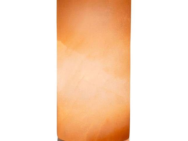 12V 12W Cylinder Himalayan Pink Salt Lamp Carved Rock Crystal Light Bulb On/Off