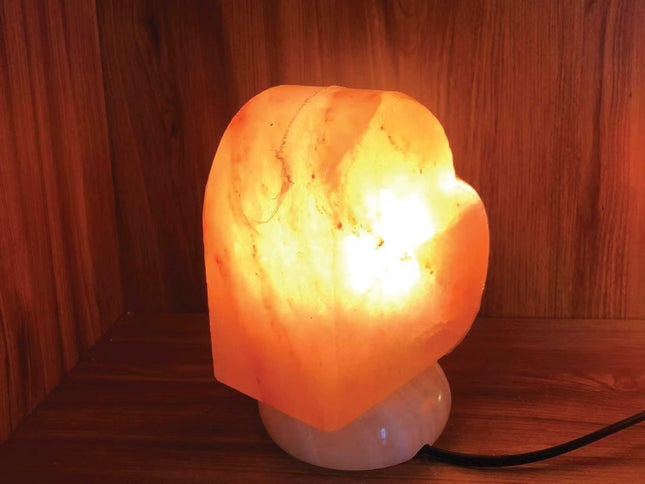 12V 12W Heart Himalayan Pink Salt Lamp Carved Rock Crystal Light Bulb On/Off Switch