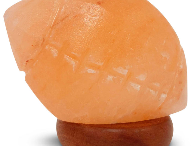 12V 12W Rugby Himalayan Pink Salt Lamp Carved Footy Rock Crystal Light Bulb On/Off