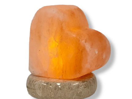 USB Himalayan Salt Lamp - Heart Love Carved Shape Pink Crystal Rock LED Light