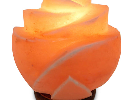 12V 12W Rose Himalayan Pink Salt Lamp Carved Flower Rock Crystal Light Bulb On/Off