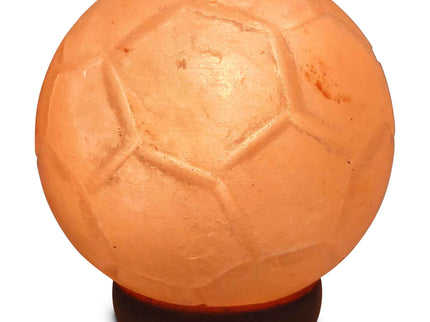 12V 12W Soccer Himalayan Pink Salt Lamp Carved Ball Rock Crystal Light Bulb On/Off