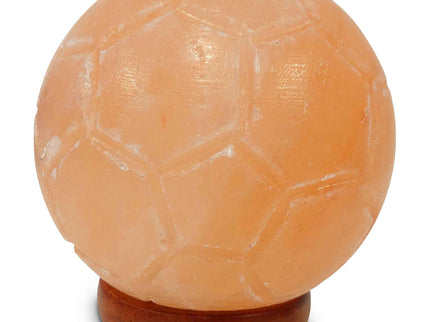 12V 12W Soccer Himalayan Pink Salt Lamp Carved Ball Rock Crystal Light Bulb On/Off