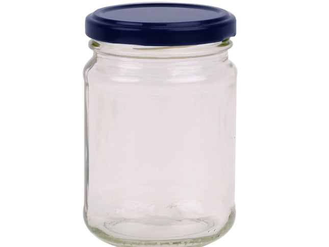 28x 250ml Flint Glass Jars +  Twist Lids - Round Food Storage Small Spices