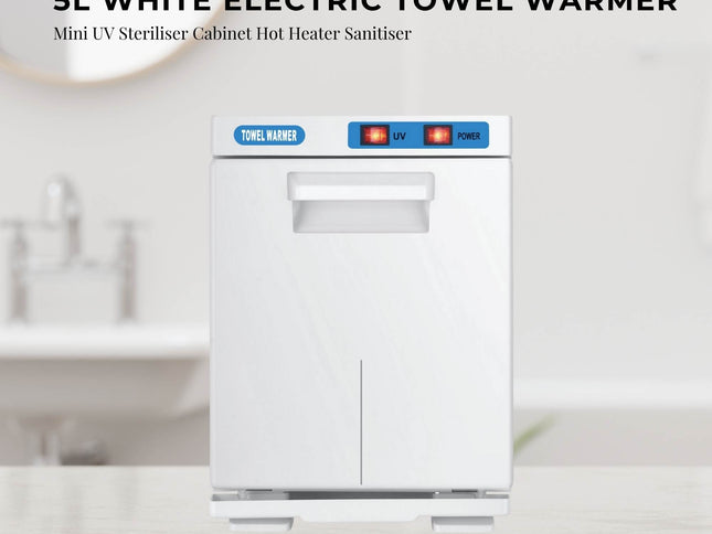 Orku 5L White Electric Hand Towel Warmer Mini UV Steriliser Cabinet Salon Heater