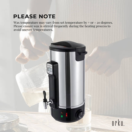 8L Orku Candle Wax Heater With Core Heating Tap - Electric Warmer Melter Pot