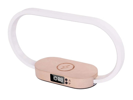 Wireless Phone Charger Table Lamp - USB Port Charging Bedside Light With Clock