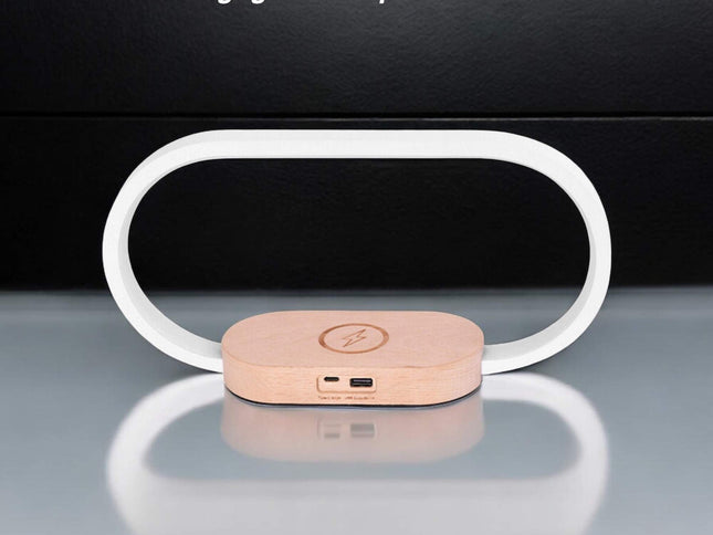 Wireless Phone Charger Table Lamp - USB Port Charging Bedside Light With Clock