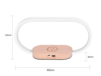 Wireless Phone Charger Table Lamp - USB Port Charging Bedside Light With Clock