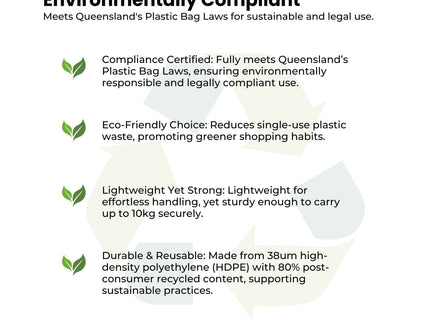 100x Medium Reusable Plastic Singlet Shopping Bags - 80% Recycled 38UM Compliant