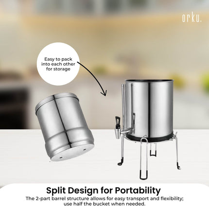 Orku 11L Gravity Benchtop Water Filter + Gauge-Stainless Steel Fluoride Removal