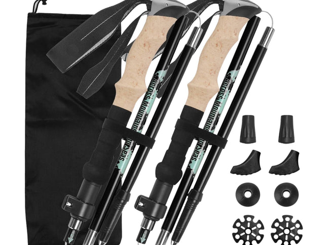 Social Hike Trekking Poles Set of 2 Adjustable Lightweight Hiking Walking Sticks