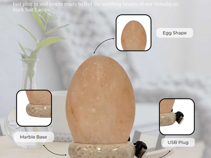 USB Colour Changing Egg Shape Himalayan Pink Salt Lamp Color Change LED Light