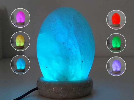 USB Colour Changing Egg Shape Himalayan Pink Salt Lamp Color Change LED Light