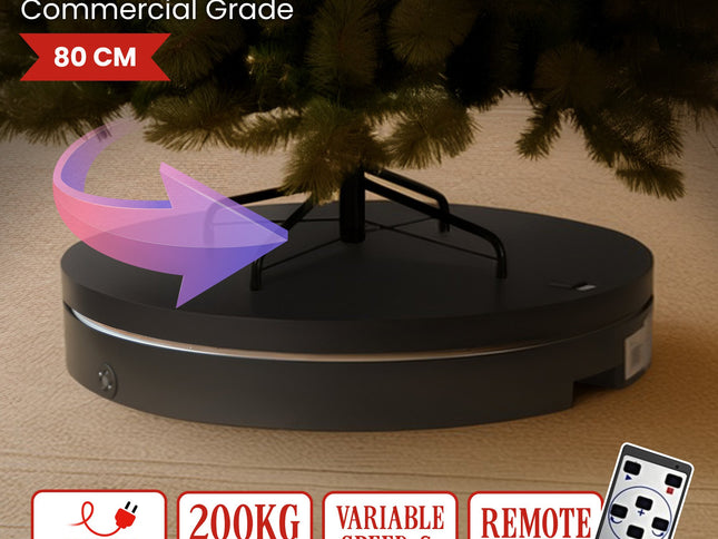 Christabelle 80cm 200kg Commercial Electric Display Turntable Power Outlet Black
