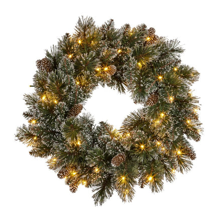Christabelle 61cm Christmas Wreath Cashmere Pine with LED Lights Front Door Decoration Ornament