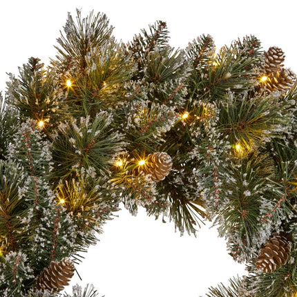 Christabelle 61cm Christmas Wreath Cashmere Pine with LED Lights Front Door Decoration Ornament