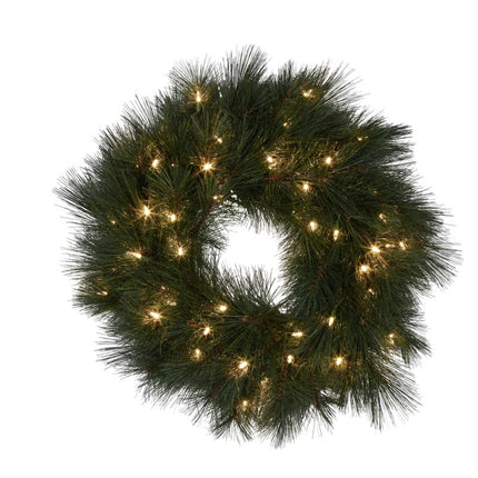 Christabelle 61cm Christmas Wreath Long Needle with LED Lights Front Door Decoration Ornament