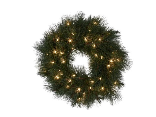 Christabelle 61cm Christmas Wreath Long Needle with LED Lights Front Door Decoration Ornament