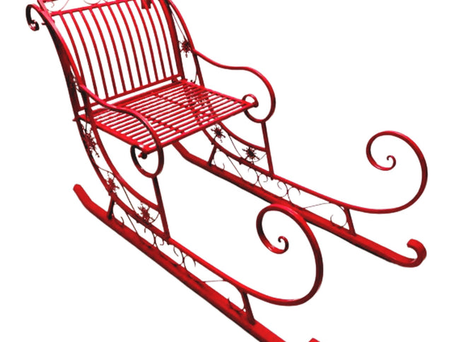Christabelle Christmas Sleigh With Red Finish - Metal 150cm