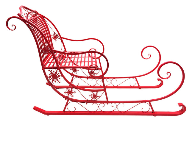 Christabelle Christmas Sleigh With Red Finish - Metal 150cm