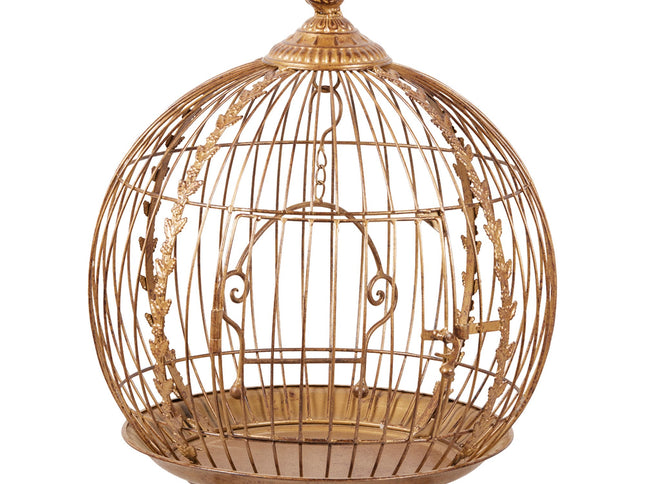 Christabelle Antique Gold Metal Art Iron Wrought Material Bird Cage Display Christmas Decor