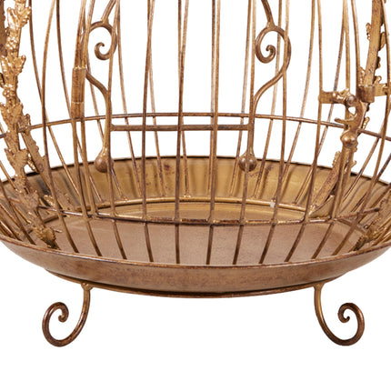 Christabelle Antique Gold Metal Art Iron Wrought Material Bird Cage Display Christmas Decor