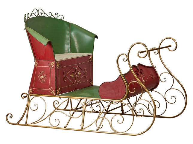 Christabelle Jumbo Life Size 210cm Rustic Christmas Sleigh Display Steel Art Christmas Decoration