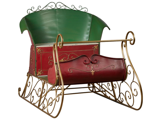 Christabelle Jumbo Life Size 210cm Rustic Christmas Sleigh Display Steel Art Christmas Decoration